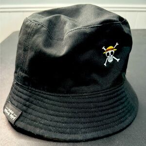 Luffy One Piece embroidered reversible bucket hat